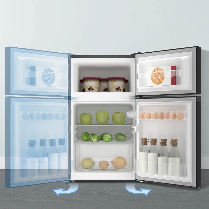 Mini Frigorifero a 2 porte NERO con freezer 86 litri Classe A+ - immagine 5